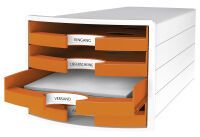 HAN Drawer set IMPULS NEW DESIGN - Plastic,Polystyrene - Orange,White - C4 - A4 - 4 drawer(s) - 280 mm