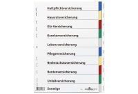 DURABLE Register mit farbigen Taben mit Indexblatt Versicherungen - 25 Stück