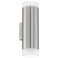 Eglo Leuchten EGLO RIGA-LED - Outdoor wall lighting - Stainless steel - Plastic - Stainless steel - IP44 - Entrance - Garage - Garden - Patio - GU10