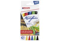 EDDING 5300 acrylic marker fine - Black - Blue - Green - Red - Yellow - Black - Blue - Green - Red - Yellow - Medium - 2 mm - 3 mm - Canvas - Wood