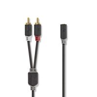 Nedis Stereo-Audiokabel| 2x RCA Stecker| 3.5 mm Buchse| Vergoldet| 0.20 m| rund| - Cable - Audio/Multimedia