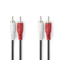 Nedis Stereo-Audiokabel| 2x RCA Stecker|| Vernickelt| 10.0 m| rund| - Audio/Multimedia