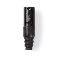 Nedis XLR-Anschluss / Gerade / Stecker / Vernickelt / Lötung / Kabeleingangsdurchmesser: 5.0 mm / Metall / Schwarz / 1 Stück / Plastikbeutel