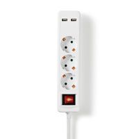 Nedis TISCHVERTEILER 3-FACH 1,5M (EXSO315UFSWT   2XUSB)