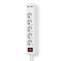 Nedis TISCHVERTEILER 5-FACH 1,5M (EXSO515UFSWT   2XUSB)