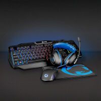 Nedis Tastatur-Set GCK41100BKDE Gaming-Combo-Kit 4in1