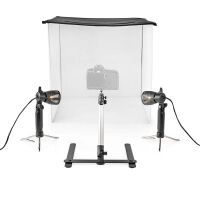 Nedis Foto Studio Kit / 400 lm / Faltbar / Hintergründe inkl. / Tragetasche enthalten / Schwarz