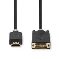 Nedis CCBW34800AT20 - 2 m - HDMI Connector - DVI-D 24+1-Pin Male - Gold - 1920 x 1080 pixels - Anthracite