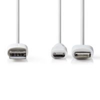 Nedis Daten-Ladekabel CCGP39400WT10 MicroB-Apple Lightning 1m ws - Cable - Digital