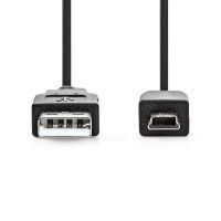 Nedis CCGB60300BK20 - 2 m - USB A - USB 2.0 - 480 Mbit/s - Black