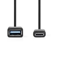 Nedis CCGB61710BK02 - 0.15 m - USB C - USB A - USB 3.2 Gen 1 (3.1 Gen 1) - 480 Mbit/s - Black