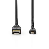 Nedis High Speed ​​HDMI ™ Kabel mit Ethernet / HDMI™ Stecker / HDMI™ Micro Stecker / 4K@30Hz / 10.2 Gbps / 2.00 m / Rund / PVC / Schwarz / Box