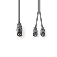 Nedis Stereo-Audiokabel / 3.5 mm Stecker / 2x RCA Stecker / Vernickelt / 3.00 m / Rund / Dunkelgrau / Kartonhülle