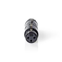 Nedis XLR Adapter / XLR 3-Pin Buchse / XLR 3-Pin Buchse / Vernickelt / Gerade / Metall / Schwarz / 1 Stück / Plastikbeutel