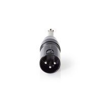 Nedis XLR Adapter / XLR 3-Pin Stecker / 6.35 mm Stecker / Vernickelt / Gerade / Metall / Schwarz / 1 Stück / Plastikbeutel