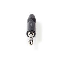 Nedis Audio-Anschluss / Gerade / Stecker / Vernickelt / Lot / Kabeleingangsdurchmesser: 6.0 mm / Aluminium / Schwarz / Plastikbeutel / 1 Stück