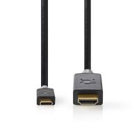 Nedis N CCBW64655AT20 - USB C Stecker auf HDMI Stecker vergoldet 2 m