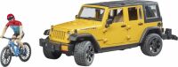 Bruder Jeep Wrangler Rubicon Unlimited mit Mountainbike und Radfahrer 02543