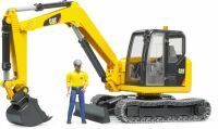 Bruder Cat Mini Excavator with worker - Excavator model - Plastic - 1:16 - Cat - Not for children under 36 months - 409 mm