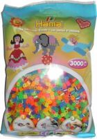 Hama® Bügelperlen midi Beutel 3.000 Stück Trsp. Neon.