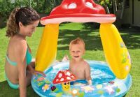 Bauer Intex BabyPool ''Mushroom'' mit Sonnenschutz, Wasserbedarf ca 45l, aufblasbarer Boden, 1-3 Jah