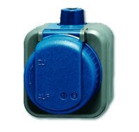 BUSCH JAEGER 2083-0-0343 - CEE 7/3 - Blue - Grey - IP66 - 250 V - 16 A - 74 mm