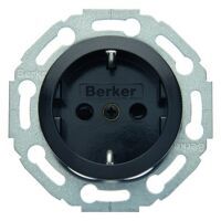 Berker 475501 - Type F - Black - Duroplast - IP20 - 250 V - 16 A