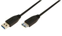 LogiLink USB 3.0 Kabel A -> A St/Bu  1.00m Verl. schwarz (CU0041)