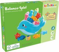 SpielMaus Holz Balance Spiel Delfin, 14 Teile