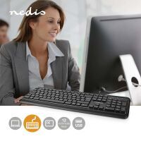 Nedis Kabelgebundenes Keyboard| USB| Stromversorgungüber| Multimedia| QWERTZ|