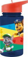 p:os 28230 Paw Patrol, Trinkflasche mit integrierte Trinkhalm, 430 ml