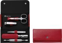 Zwilling CLASSIC INOX Druckknopf-Etui, rot, 5-tlg. Kosmetikprodukte