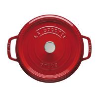 Staub La Cocotte 24cm rund, Kirsch-rot, Gusseisen Auflaufformen + Bräter