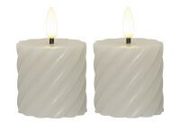 STAR TRADING LED-Echtwachs-Kerze "Flamme Swirl Votive" 2er Set