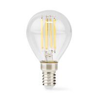 Nedis LED-Filament-Lampe E14 / G45 / 4.5 W / 470 lm / 2700 K / Dimmbar / Warmweiss / Retro Style / 1 Stück / Klar