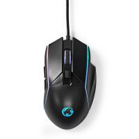 Nedis Gaming Mouse / Verdrahtet / 800 / 1200 / 2400 / 3200 / 4800 / 7200 dpi / Einstellbar DPI / Anzahl Knöpfe: 6 / Rechtshändig / 1.50 m / LED