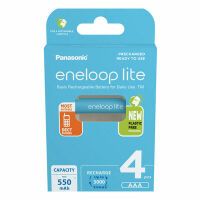 1x4 Panasonic Eneloop lite Micro 550mAh AAA Ni-MH    BK-4LCCE/4BE Akkus -Universal-