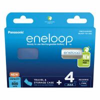 1x4 Panasonic Eneloop Micro AAA 800mAh + Akkubox    BK-4MCDEC4BE Akkus -Universal-