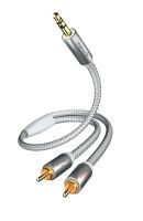 in-akustik Premium Audio Kabel 3,5 mm Klinke - Cinch 1,5 m Kabel und Adapter -Audio/HiFi-