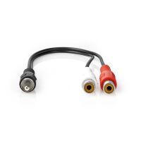 Nedis Subwoofer Kabel| RCA| 2x Cinch Buchse| Vernickelt| 0.20 m| Rund| 5.0 x 2.5 mm - Cable - Audio/Multimedia