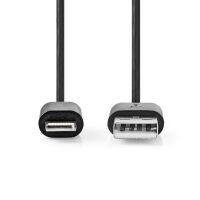 Nedis Lightning Kabel / USB 2.0 / Apple Lightning 8-Pin / USB-A Stecker / 480 Mbps / Vernickelt / 2.00 m / Rund / PVC / Schwarz / Label