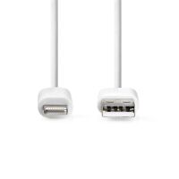 Nedis Lightning Kabel / USB 2.0 / Apple Lightning 8-Pin / USB-A Stecker / 480 Mbps / Vernickelt / 2.00 m / Rund / PVC / Weiss / Label