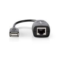 Nedis Aktive USB-Kabel / USB 1.1 / USB-A Stecker / RJ45 Buchse / 12 Mbps / 0.20 m / Rund / Vernickelt / PVC / Kupfer / Box