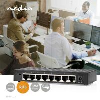 Nedis NETZWERKSCHALTER  ENET-PORTS 8 (NSWH8P110BK       SW)