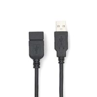 Nedis USB-Kabel / USB 2.0 / USB-A Stecker / USB-A Buchse / 480 Mbps / Vernickelt / 1.00 m / Rund / PVC / Schwarz / Label