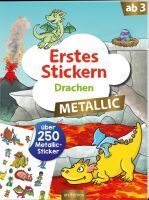 ars Edition Erstes Stickern Metallic  Drachen