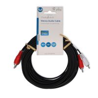 Nedis Stereo-Audiokabel / 2x RCA Stecker / 2x RCA Stecker / Vernickelt / 10.0 m / Rund / Red / Weiss / Label