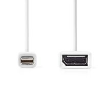 Nedis Mini Displayport-Kabel / DisplayPort 1.2 / Mini DisplayPort Stecker / DisplayPort Buchse / 21.6 Gbps / Vernickelt / 0.20 m / Rund / PVC / Weiss / Box