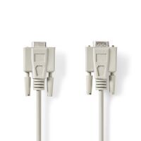 Nedis Serielles Kabel / D-SUB 9-Pin Stecker / D-SUB 9-Pin-Buchse / Vernickelt / 5.00 m / Rund / PVC / Elfenbein / Label