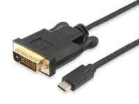 Equip Adapter USB-C -> DVI-D (24+1)  1920x1200/60Hz 1.80m sw Polybeutel (133468)